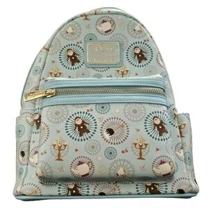 LOUNGEFLY Disney BEAUTY & THE BEAST Be Our Guest Mini Backpack New Without Tags